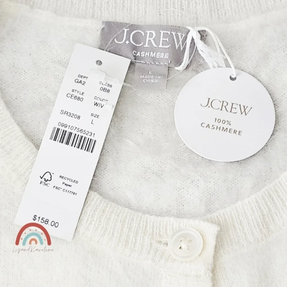 New! J. Crew Brushed Cashmere Cropped Cardigan